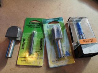 4x Assorted Wood Router Bits Cutters