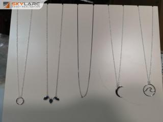 5x Assorted Sterling Silver Necklaces Pendants