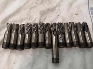 13x Assorted Ball, Square Edge, Rounded Edge & Finishing End Mill Bits