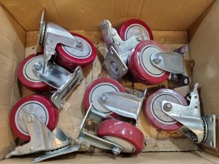 8x 100mm Trolley Castor Wheels