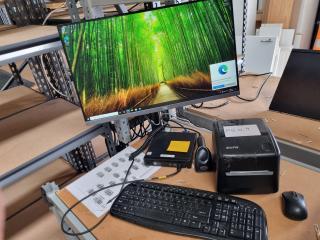 HP EliteDesk W/ Monitor, Label Printer, Barcode Scanner