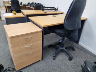 Office Desk w/ Mobile Drawers, Chair