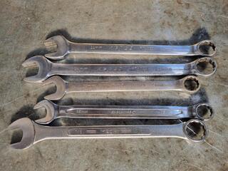 5x Combination Wrenches by Repco, Kinchrome, & Ikeda