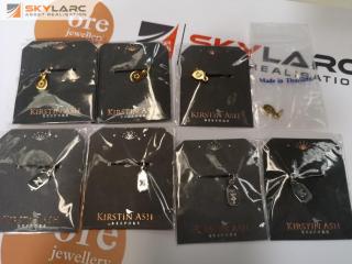 8x Kristin Ash Silver & Yellow Gold Vermel Letters X & O Charms
