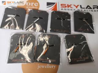 7x Kristen Ash Gold Vermel & Silver Bar Charms