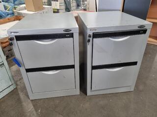 2x Europlan Forte 2-Drawer File Cabinets