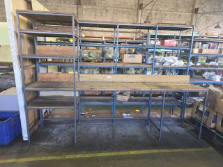 Steel Framed Wooden Top Workbench 