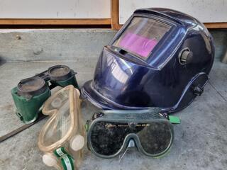 Electronic Welding Mask plus 3x Assorted Safety Goggles
