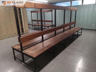 Large Locker Room Changing Rack / Bench for Sports Gym or Workshop