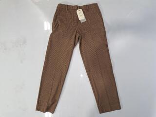 Nice Things Basic Checks Folk Trousers - Size 40