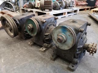 3x Vintage Penfold Worm Gear Reducers