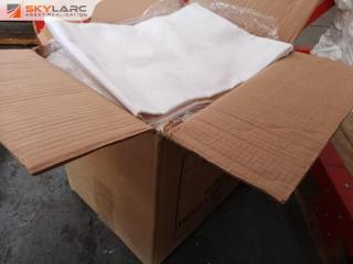 30x Commercial Grade White Floral Patterned Table Cloths, 2440x1370mm