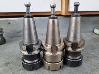 3x BT40 Tool Holders w/ ER40 Collet Chucks