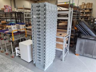 19x Plastic Storage Boxes w/ Attached Lids by Horen