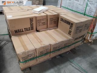 1200+ Gloss White Ceramic Wall Tiles, 300x100mm Size
