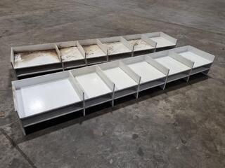 2x Workbench Top Shelving Storage Assemblies
