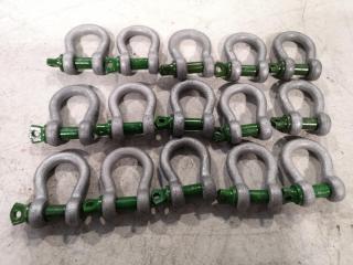 15x Lifting Bow Shackles, 1-Ton Capacity