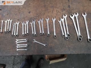 27x Assorted Metric Hand Spanners, Powerbuilt, Aigo & Sidchrome Brands
