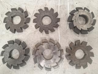6 x Gear Shaper Cutters