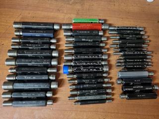 42x Assorted Precision Thread Plug Gauges