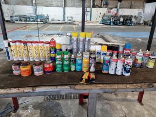 Assorted Greases, Paints, Silicone, Primers, & More