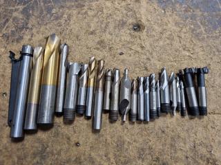 22x Assorted End Mills, Drills, & More