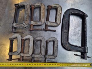 8x Assorted G-Clamps
