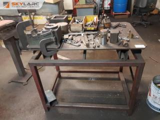 Heavy Duty Steel Workshop Table with Tool Setter