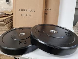 2x 20kg Black Bumper Weight Plates by XLR8