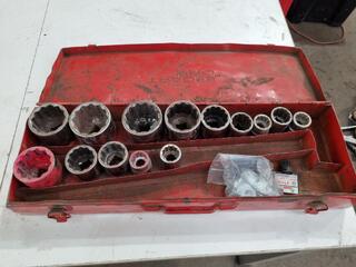 Assorted 3/4" Drive Sockets, Imperial & Metric Sizes