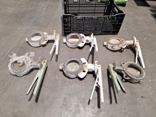 6 Assorted Butterfly Valves