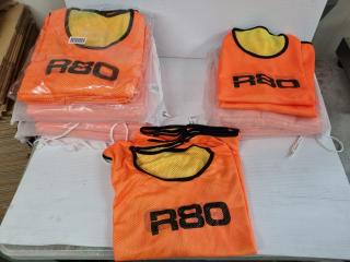 41x R80 Reversible Orange/Yellow Training Bibs