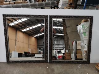 2x Stylish Matching Large Wall Mirrors