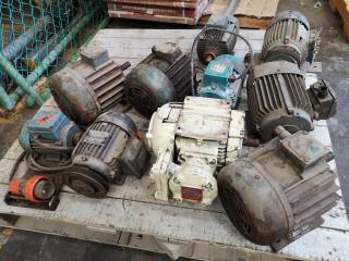 10x Assorted Single & 3-Phase Electric Induction Motors