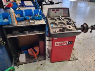 Cemb K7 Tyre Balancing Machine w/ Accessory Cabinet