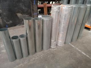 11x Assorted Size Galvanised Steel Duct Flues