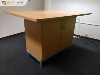 Tall Table w/ Lower Cupboard for Office, Art or Workshop