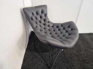 Sessel Style Curved Lounge Chair (Dark Grey)