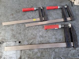 3x Assorted F-Clamps