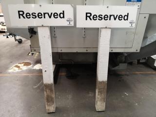2x Car Park "Reserved" Signage w/ Martin Jetpack Logos