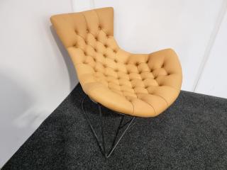 Sessel Style Curved Lounge Chair  - Leather
