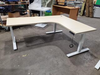 Adjustable Height Office Corner Desk (Missing Motor Assembly)