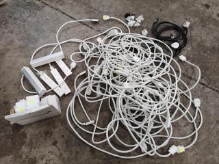 Assorted Electrical Cabling, Outlets, Multiboards for Office Workstation Desks