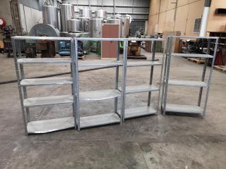 4x Light Duty Workshop Shelving Units
