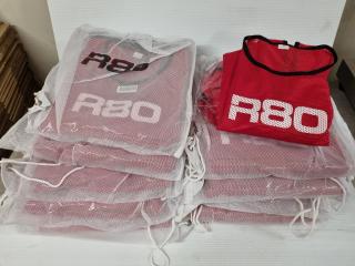 100x R80 Red Mesh Training Bibs, Size M