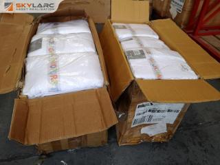 108x White Cotton Alphabet Bath & Hand Towels, Bulk Lot, Retail Tagged, New