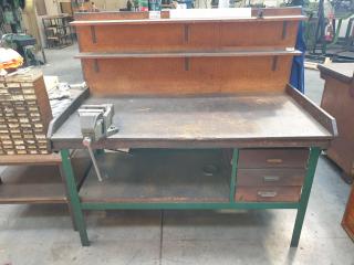 Wooden Workbench with Vice