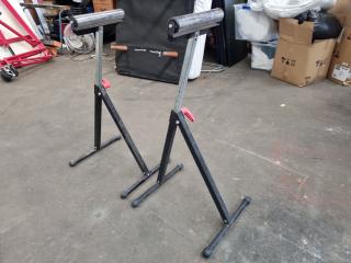Pair of Adjustable Material Roller Stands