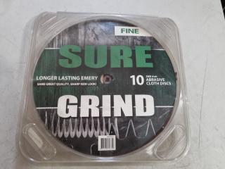 Sure Grind Fine 368mm Abrasive Emery Cloth Disks, 10x Disks