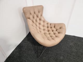 Sessel Style Curved Lounge Chair  - Leather